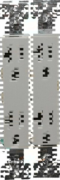 Straight Blade Duplex Receptacle: NEMA 5-20R, 20 Amps, Self-Grounding